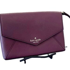 KATE SPADE Saffiano Leather Maroon Cedar Street Crossbody Bag Polkadot NWOT